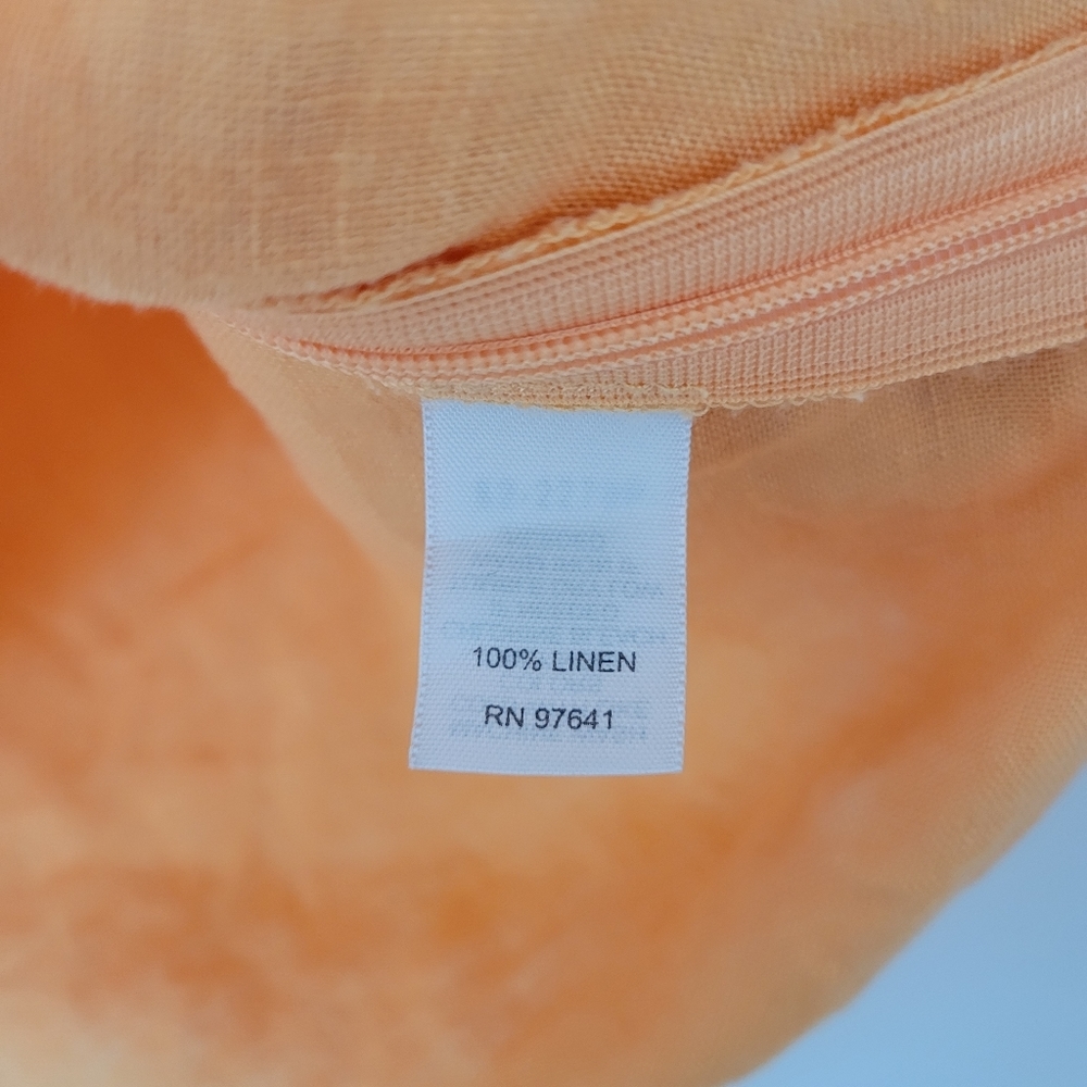 J.Jill 100% Linen Costal V neck Sleeveless Orange Blouse Top 2P - Picture 7 of 7